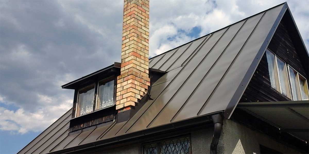 Фальцевая кровля коричневая